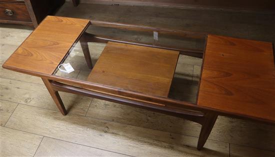 A G Plan Fresco longjohn teak coffee table W.137cm